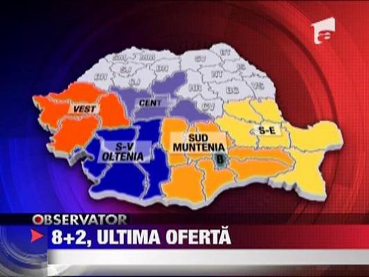 Traian Basescu vrea ca noua harta a Romaniei sa fie impartita in opt regiuni si doua judete