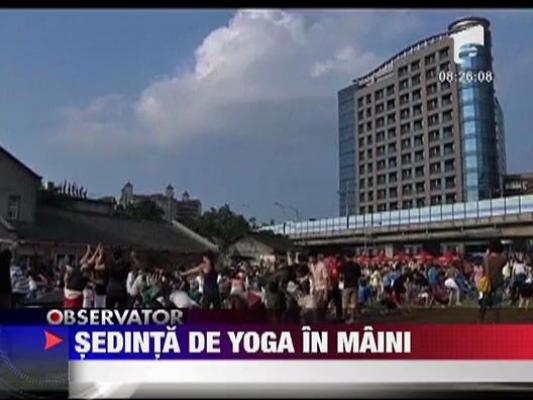 Sedinta de yoga inedita, in Taiwan