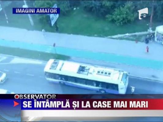 Masina politiei, in pana prostului