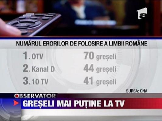 Tot mai putine greseli de limba romana la radio si la tv