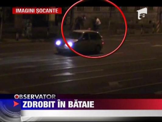 Tanar batut cu bestialitate dupa o sicana in trafic ‎