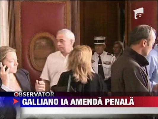 Designerul John Galliano ia amenda penala