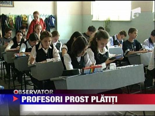 Profesorii romani si bulgari sunt cel mai prost platiti din UE