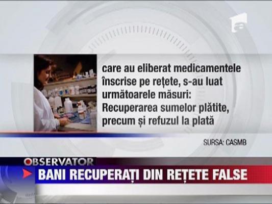 Bani recuperati din retete false