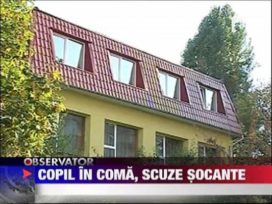 Copil in coma, scuze socante