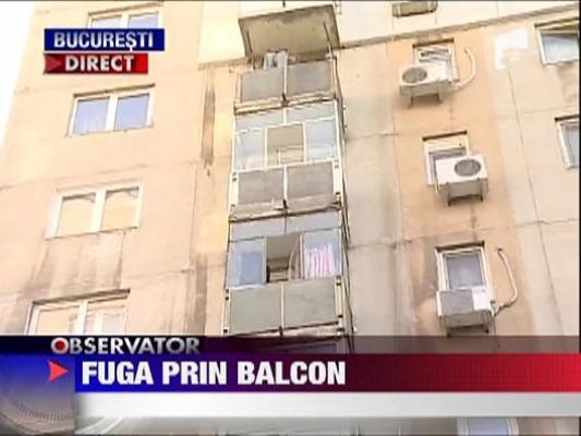 Doi membri ai clanului Giulesti au incercat sa scape de politie, sarind in balconul vecinului