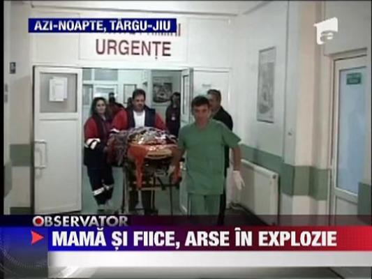 Mama si fiice, arse in explozie