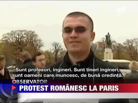 Protest romanesc in Franta