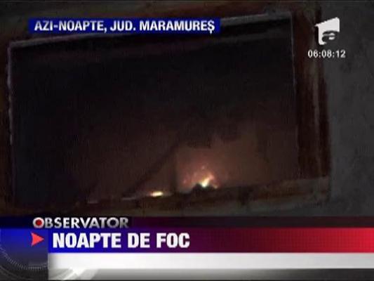 Noapte de foc pentru pompierii maramureseni