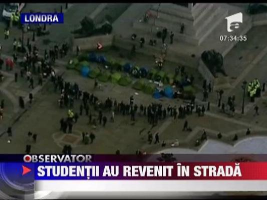 Studentii britanici au iesit din nou pe strazile Londrei