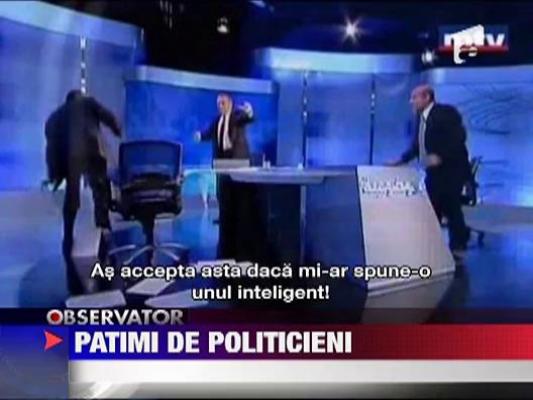 Doi politicieni rivali s-au luat la bataie intr-un studio de televiziune din Liban