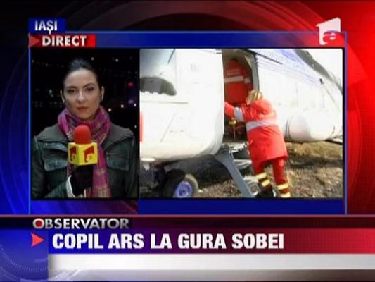 Copil ars la gura sobei