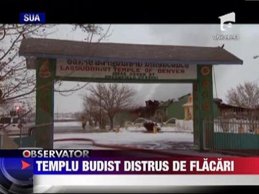 Un vechi templu budist a fost distrus in intregime de un incendiu urias