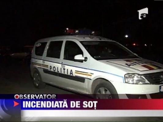 Femeie incendiata de catre propriul sot
