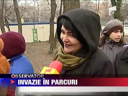 Invazie de oameni in parcurile din Bucuresti