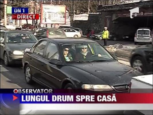 Trafic blocat intre Brasov si Valea Prahovei. Soferii, obligati sa circule pe DN1A