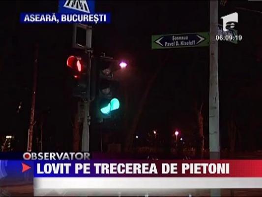 Tanar spulberat pe trecerea de pietoni, in Bucuresti