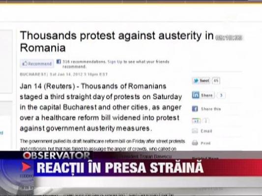 Reactii in presa straina: Protest de amploare impotriva austeritatii la Bucuresti