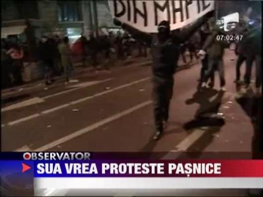 SUA vrea proteste pasnice