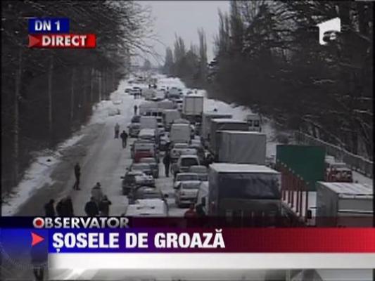 Viscolul paralizeaza traficul spre Capitala