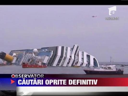 Cautarea corpurilor neinsufletite in epava navei Costa Concordia a fost oprita