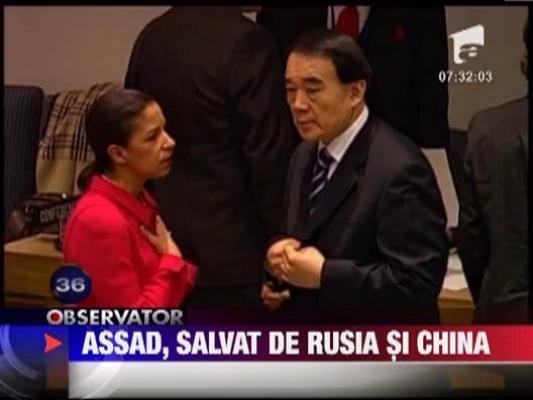 Regimul sirian, salvat de Rusia si China