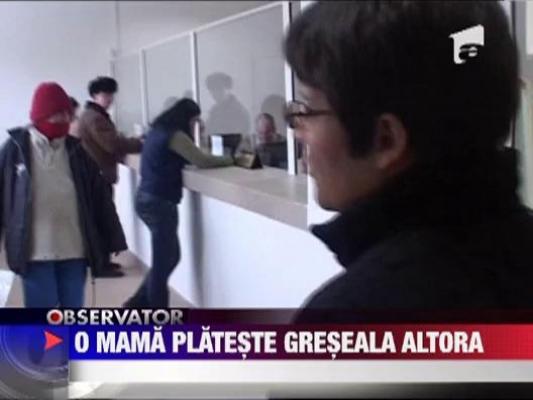 UPDATE /  A ramas fara indemnizatia de crestere a copilului pe motiv ca nu a platit 5 lei