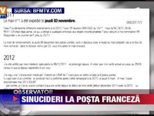 Sinucideri la posta franceza