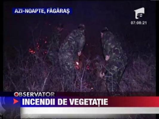 Incendiu de vegetatie in Fagaras