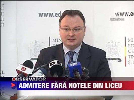 Admiterea la facultate nu se va mai face pe baza de dosar