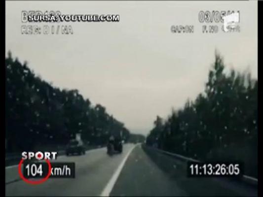 Urmarit de politie, un ciclist a atins 100 de km/h!