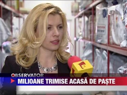 2 milioane de euro si sute de mii de kilograme alimente, trimise acasa de Paste