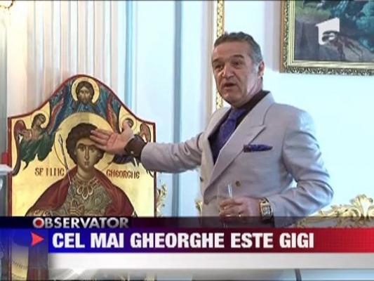 Gigi Becali a petrecut cu paharul in mana la palat