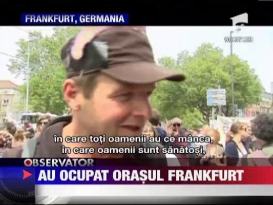 Protest impotriva austeritatii la Frankfurt