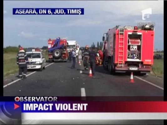 Grav accident de circulatie in Timis: Un mort si trei raniti