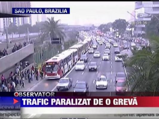 Record de blocaje rutiere la Sao Paulo