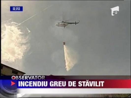 Pompierii se lupta sa stinga incendiul de la Moara lui Assan
