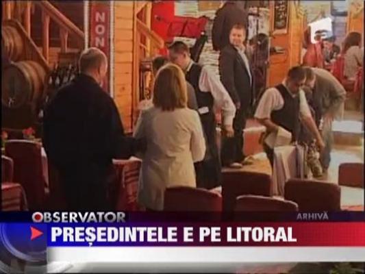 Presedintele Traian Basescu se relaxeaza pe litoral