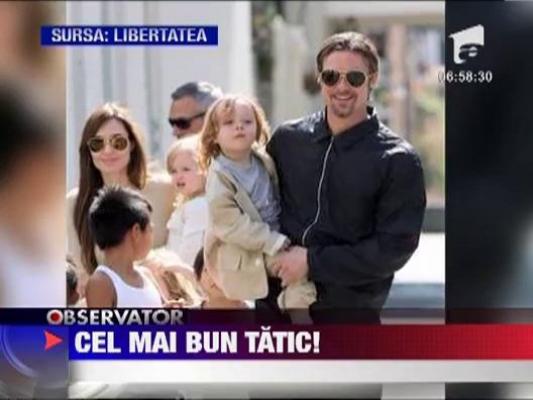 Brad Pitt, cel mai bun tata-vedeta din Statele Unite