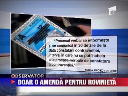 Amenda pentru lipsa rovinietei se va emite doar o singura data