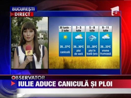 Iulie, cu canicula si ploi