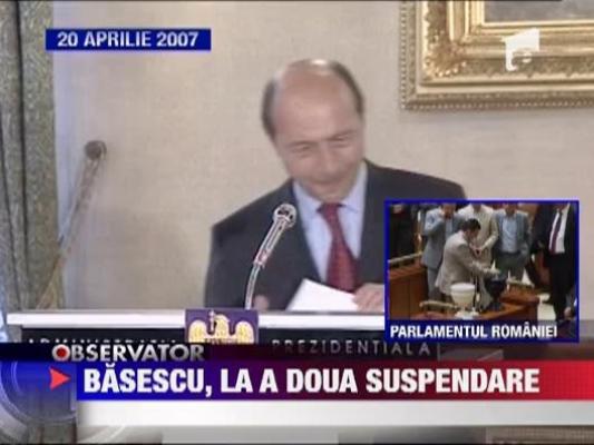 Traian Basescu, la a doua suspendare