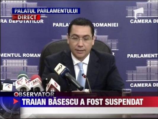Victor Ponta si Crin Antonescu, conferinta de presa dupa votul de suspendare al presedintelui
