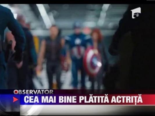 Scarlett Johansson, cea mai bine platita actrita