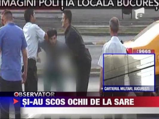 Bataie ca in filme in centrul Capitalei, de la o solnita