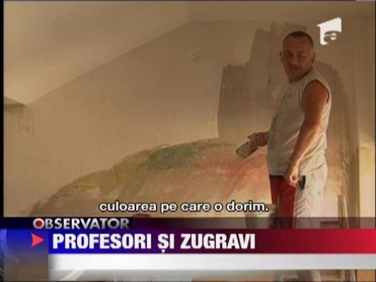 Profesorii unui liceu din Targu Mures si-au zugravit singuri scoala