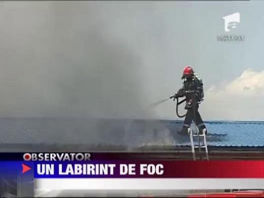 Incendiu de proportii la o fabrica de cherestea din Harghita