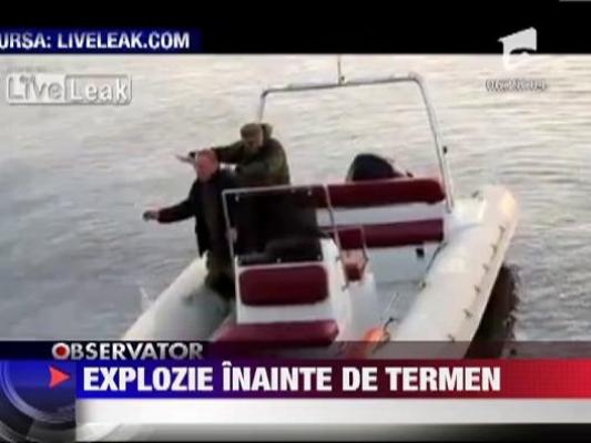 Explozie necontrolata langa o barca