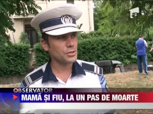 Mama si fiu, la un pas de moarte din cauza unui sofer inconstient