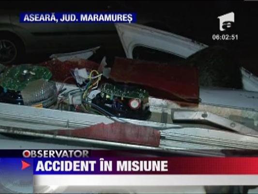 Un politist din Maramures a scapat cu viata dintr-un grav accident rutier